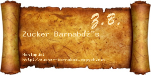 Zucker Barnabás névjegykártya